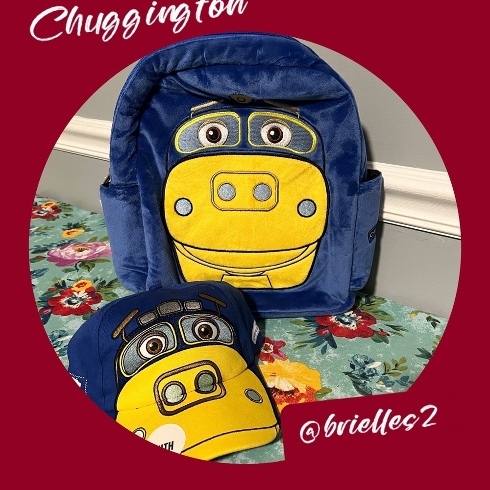 Last Set ✴️ New Chuggington String Backpack & Hat and Plush Train Gift Set Blue